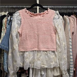 Anthropologie Soft Pink Knit Sweater